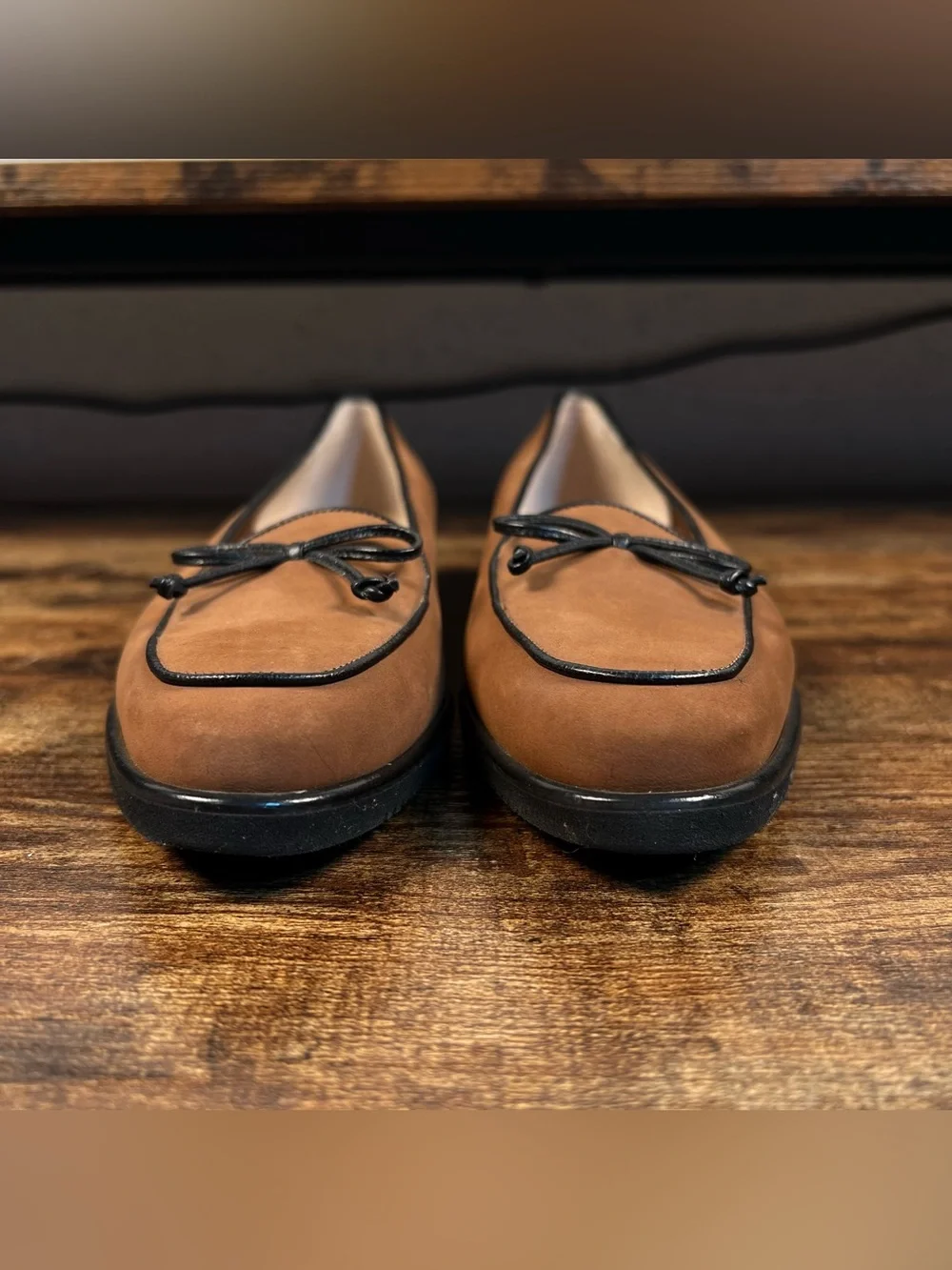 Salvatore Ferragamo Loafers Brown Black Trim Big Girl Kids 4.5